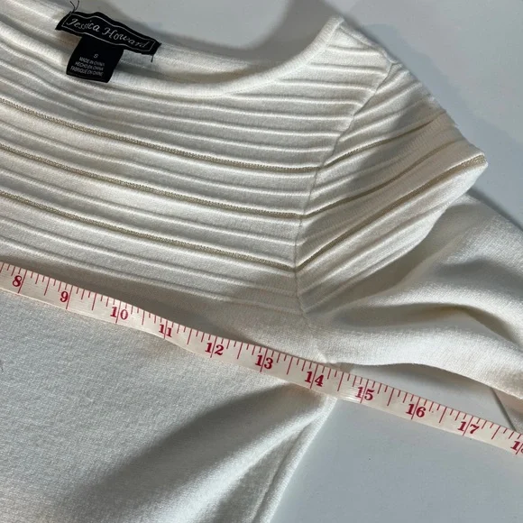 Jessica Howard Ivy  3/4 sleeve sweater dress with sheer details - Picture 6 of 12